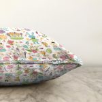 - Печать - Realhomes Realhomes Çiçekli ve Tavşan Tasarımlı Dijital Baskılı Modern Raşel Kadife Yastık Kırlent Kılıfı Realhomes