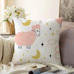 - Sonil-K1116-Gorsel - Realhomes Realhomes Pembe Keçi Motifli Özel Tasarım Dijital Baskılı Modern Raşel Kadife Yastık Kırlent Kılıfı Realhomes