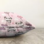 - panda09 - Realhomes Realhomes Kalpli Balon Yavru Panda Özel Tasarım Dijital Baskılı Modern Raşel Kadife Yastık Kırlent Kılıfı Realhomes