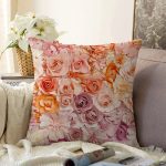 - Sonil-K112-Gorsel - Realhomes Renkli Güller Dijital Baskılı Dekoratif Modern Şönil Yastık Kırlent Kılıfı Realhomes
