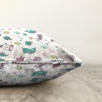 - Печать - Realhomes Realhomes Deniz Kızı Ayaklı Kedicik Tasarımlı Dijital Baskılı Modern Raşel Kadife Yastık Kırlent Kılıfı Realhomes