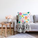 Bebek Desenli Sevimli Hayvanlar Dijital Baskılı Özel Tasarım Modern Raşel Kadife Yastık Kırlent Kılıfı Realhomes