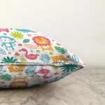 Bebek Desenli Sevimli Hayvanlar Dijital Baskılı Özel Tasarım Modern Raşel Kadife Yastık Kırlent Kılıfı Realhomes