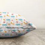 Gökyüzü Bulut Ve Yıldız Desenli Dijital Baskılı Özel Tasarım Modern Raşel Kadife Yastık Kırlent Kılıfı Realhomes