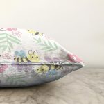 - Print bee bear - Realhomes Realhomes Sevimli Arı Desenli Dijital Baskılı Özel Tasarım Modern Raşel Kadife Yastık Kırlent Kılıfı Realhomes