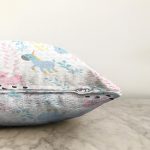 - kid animal seamless pattern - Realhomes Unicorn Motifli Dijital Baskılı Özel Tasarım Modern Raşel Kadife Yastık Kırlent Kılıfı Realhomes