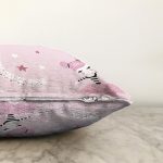 Pembe Zeminde Balerin Desenli Dijital Baskılı Özel Tasarım Modern Şönil Yastık Kırlent Kılıfı Realhomes