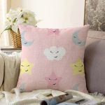 - Cute Star, Cloud and Moon Seamless Pattern Background Vector Ill - Realhomes Pembe Zeminli Ay Ve Yıldız Desenli Dijital Baskılı Özel Tasarım Modern Raşel Kadife Yastık Kırlent Kılıfı Realhomes