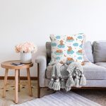 Bulut Üstünde Sevimli Ayıcıklar Dijital Baskılı Özel Tasarım Modern Raşel Kadife Yastık Kırlent Kılıfı Realhomes