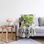 - Sonil-K117-Gorsel-1 - Realhomes Gül Ve Yapraklar Dijital Baskılı Dekoratif Modern Şönil Yastık Kırlent Kılıfı Realhomes