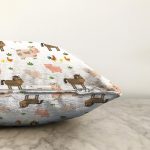 - Основные RGB - Realhomes  Sevimli İnek Ve At Desenli Dijital Baskılı Özel Tasarım Modern Raşel Kadife Yastık Kırlent Kılıfı Realhomes