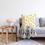 - Печать - Realhomes  Civciv Motifli Dijital Baskılı Özel Tasarım Modern Raşel Kadife Yastık Kırlent Kılıfı Realhomes