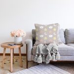 - Sonil-K1175-Gorsel-1 - Realhomes  Gri Zeminde Yıldız Ve Bulutlar Dijital Baskılı Özel Tasarım Modern Raşel Kadife Yastık Kırlent Kılıfı Realhomes