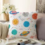 - Mobile - Realhomes Gezegen Temalı Dijital Baskılı Özel Tasarım Modern Raşel Kadife Yastık Kırlent Kılıfı Realhomes