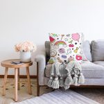 Bebek Temalı Sevimli Motifler Dijital Baskılı Özel Tasarım Modern Raşel Kadife Yastık Kırlent Kılıfı Realhomes