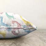 - Печать - Realhomes  Renkli Zürafa Motifli Dijital Baskılı Özel Tasarım Modern Raşel Kadife Yastık Kırlent Kılıfı Realhomes