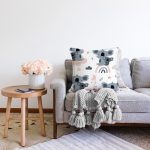 - Печать - Realhomes  Sevimli Kolalar Dijital Baskılı Özel Tasarım Modern Raşel Kadife Yastık Kırlent Kılıfı Realhomes