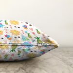 Sevimli Dinozor Temalı Dijital Baskılı Özel Tasarım Modern Raşel Kadife Yastık Kırlent Kılıfı Realhomes