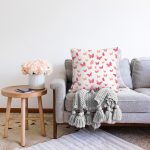 Kızıl Kelebek Motifli Dijital Baskılı Özel Tasarım Modern Raşel Kadife Yastık Kırlent Kılıfı Realhomes