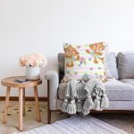 Dans Eden Kedi Desenli Dijital Baskılı Özel Tasarım Modern Raşel Kadife Yastık Kırlent Kılıfı Realhomes