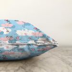 Sevimli Bulut Temalı Dijital Baskılı Özel Tasarım Modern Raşel Kadife Yastık Kırlent Kılıfı Realhomes