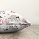 - Cute seamless pattern with African animals - Realhomes  Flamingo Ve Fil Motifli Dijital Baskılı Özel Tasarım Modern Raşel Kadife Yastık Kırlent Kılıfı Realhomes