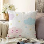 - Sonil-K1217-Gorsel - Realhomes Sevimli Bulut Temalı Dijital Baskılı Özel Tasarım Modern Raşel Kadife Yastık Kırlent Kılıfı Realhomes