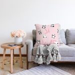 - Sonil-K1218-Gorsel-1 - Realhomes Pembe Zeminde Sevimli Panda Tasarımlı Dijital Baskılı Özel Tasarım Modern Şönil Yastık Kırlent Kılıfı Realhomes