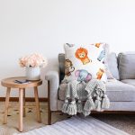 - Sonil-K1220-Gorsel-1 - Realhomes Şirin Mutlu Orman Hayvanları Dijital Baskılı Özel Tasarım Modern Şönil Yastık Kırlent Kılıfı Realhomes