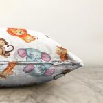 - Sonil-K1220-Gorsel-2 - Realhomes Şirin Mutlu Orman Hayvanları Dijital Baskılı Özel Tasarım Modern Şönil Yastık Kırlent Kılıfı Realhomes