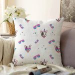 - бульдог паттерн 2 с очками - Realhomes  Sevimli Köpek Motifli Dijital Baskılı Özel Tasarım Modern Raşel Kadife Yastık Kırlent Kılıfı Realhomes