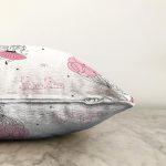 - Печать - Realhomes Balonlu Kız Motifli Dijital Baskılı Özel Tasarım Modern Raşel Kadife Yastık Kırlent Kılıfı Realhomes