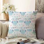 - Seamless pattern with cute owl. Forest animals. Cartoon backgrou - Realhomes Uyuyan Baykuş Motifli Dijital Baskılı Özel Tasarım Modern Raşel Kadife Yastık Kırlent Kılıfı Realhomes