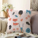 - Print - Realhomes  Orman Hayvanları Motifli Dijital Baskılı Özel Tasarım Modern Raşel Kadife Yastık Kırlent Kılıfı Realhomes