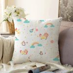 Gökkuşağı Ve Tek Boynuzlu At Temalı Dijital Baskılı Özel Tasarım Modern Raşel Kadife Yastık Kırlent Kılıfı Realhomes