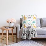 Zürafa Fil Temalı Dijital Baskılı Özel Tasarım Modern Raşel Kadife Yastık Kırlent Kılıfı Realhomes