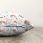 Uyku Odası Bulut Ve Ay Desenli Dijital Baskılı Özel Tasarım Modern Raşel Kadife Yastık Kırlent Kılıfı Realhomes