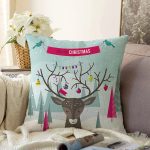 - Sonil-K124-Gorsel - Realhomes  Yılbaşı Temalı Dijital Baskılı Dekoratif Modern Raşel Kadife Yastık Kırlent Kılıfı Realhomes