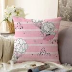 Balonlu Kız Desenli Dijital Baskılı Özel Tasarım Modern Raşel Kadife Yastık Kırlent Kılıfı Realhomes