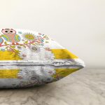 Baykuş Desenli Dijital Baskılı Dekoratif Modern Raşel Kadife Yastık Kırlent Kılıfı Realhomes