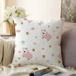 - Mobile - Realhomes Pembe Koyun Motifli Dijital Baskılı Özel Tasarım Modern Raşel Kadife Yastık Kırlent Kılıfı Realhomes