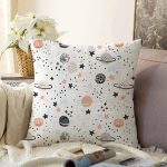 - tmp1000-1 - Realhomes Gezegen Desenli Çocuk Odası Dijital Baskılı Özel Tasarım Modern Raşel Kadife Yastık Kırlent Kılıfı Realhomes