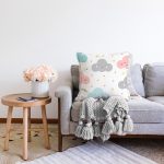 - Web - Realhomes Gülümseyen Bulut Temalı Dijital Baskılı Özel Tasarım Modern Raşel Kadife Yastık Kırlent Kılıfı Realhomes