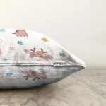 Sevimli Geyik Desenli Dijital Baskılı Özel Tasarım Modern Raşel Kadife Yastık Kırlent Kılıfı Realhomes