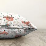 Sevimli Orman Hayvanları Motifli Dijital Baskılı Özel Tasarım Modern Raşel Kadife Yastık Kırlent Kılıfı Realhomes