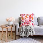 Pembe Fil Motifli Dijital Baskılı Özel Tasarım Modern Raşel Kadife Yastık Kırlent Kılıfı Realhomes