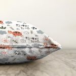 - Seamless pattern of hand drawn cow and cloud in the white backdr - Realhomes  Sevimli İnek Desenli Dijital Baskılı Özel Tasarım Modern Raşel Kadife Yastık Kırlent Kılıfı Realhomes