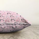 - Seamless childish pattern with trendy rainbows. Creative scandin - Realhomes  Pembe Zeminde Gökkuşağı Desenli Dijital Baskılı Özel Tasarım Modern Raşel Kadife Yastık Kırlent Kılıfı Realhomes