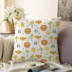 - балкон цветы копия - Realhomes Beyaz Zeminde Orman Hayvanları Motifli Dijital Baskılı Özel Tasarım Modern Şönil Yastık Kırlent Kılıfı Realhomes