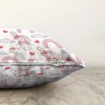 - Sonil-K1317-Gorsel-2 - Realhomes  Sevimli Tavşan Ve Gökkuşağı Temalı Dijital Baskılı Özel Tasarım Modern Raşel Kadife Yastık Kırlent Kılıfı Realhomes